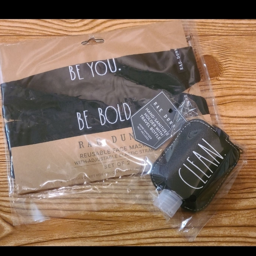 Rae Dunn Face Masks And Sanitizer Holder Be You Be Bold Clean  New